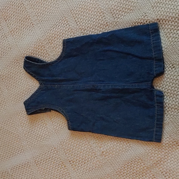 John Deere size 3/6 months jeans denim overalls shorts - Picture 3 of 5